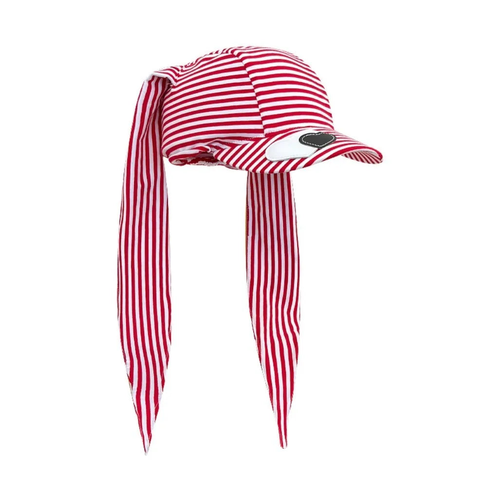 Apparel Accessories Rabbit Bunny Ears Baseball Cap Cotton Sunscreen Lop Ear Cap Hip Hop Y2K Heart Stripe Hat Street