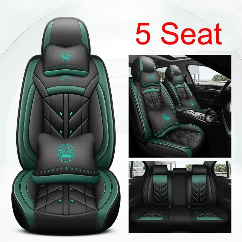 Universal Style Full Coverage Car Seat Cover for Ford Focus Mk4 Audi A6 4F W211 Skoda Kodiaq Clio 4 Car Accessories Pu Leather