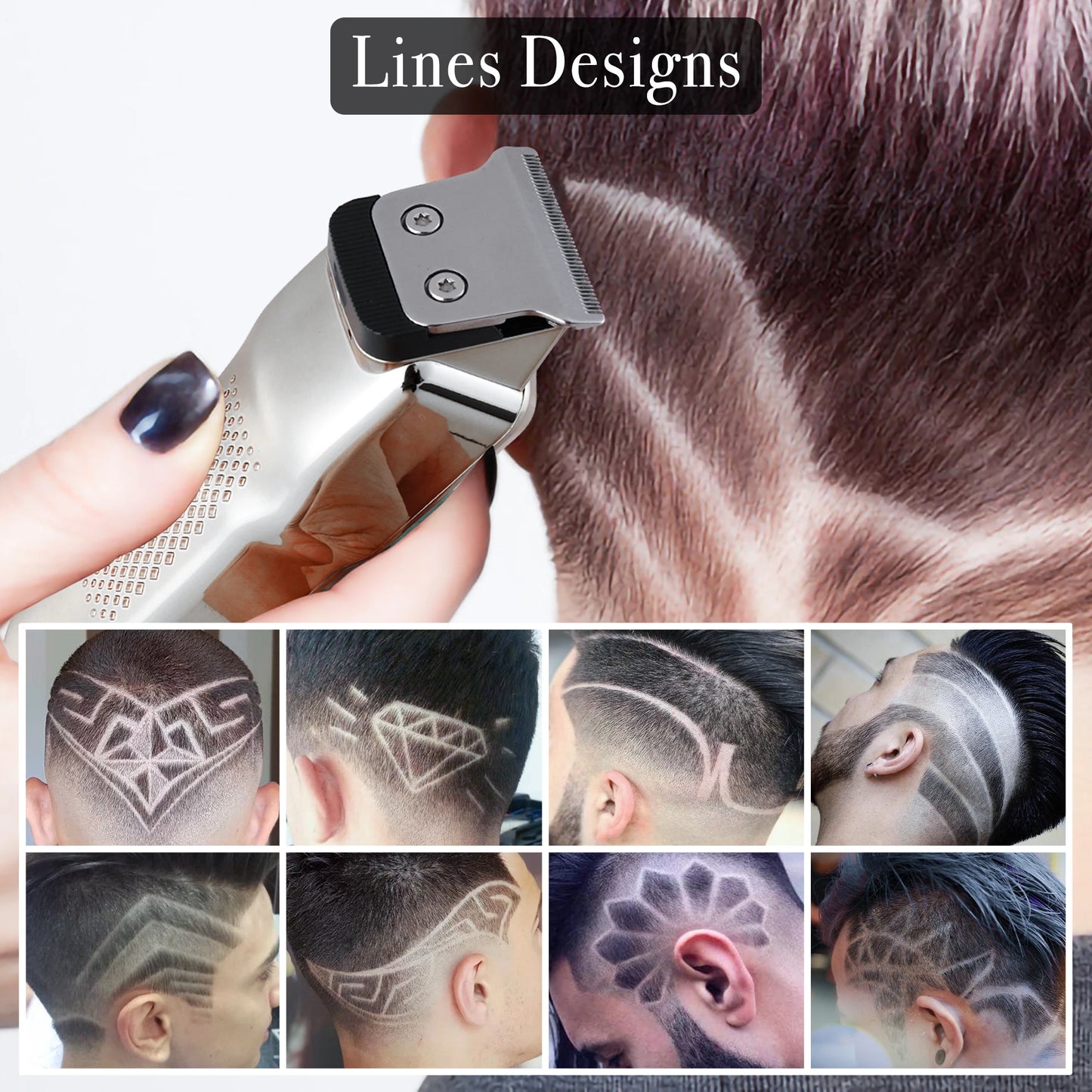 Hatteker Professional Cordless Hair Clipper Kit for Barbers - Powerful Electric Clippers with LCD Display for Men's Haircut