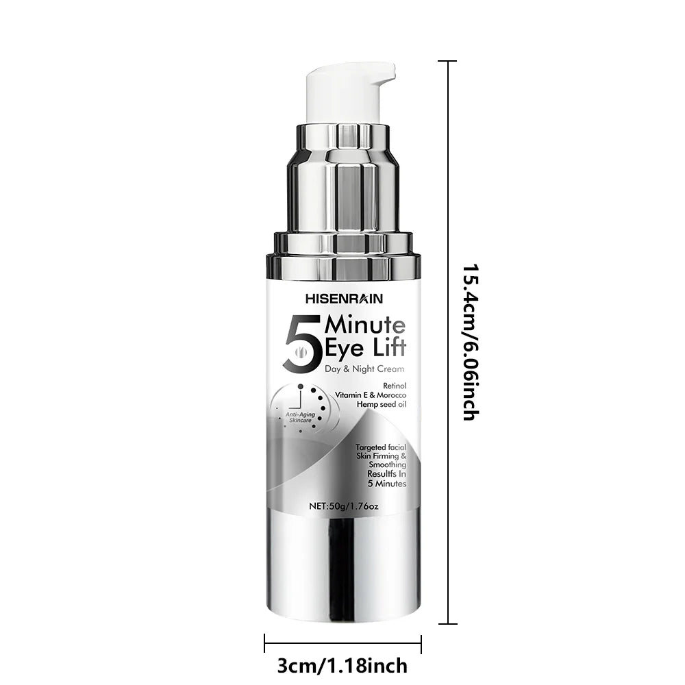 HISENRAIN Under Eye Cream, Caffeine & Retinol, Anti-Aging, 5 Minutes Lifting Effect, Dark Circles, Puffiness, Wrinkles.