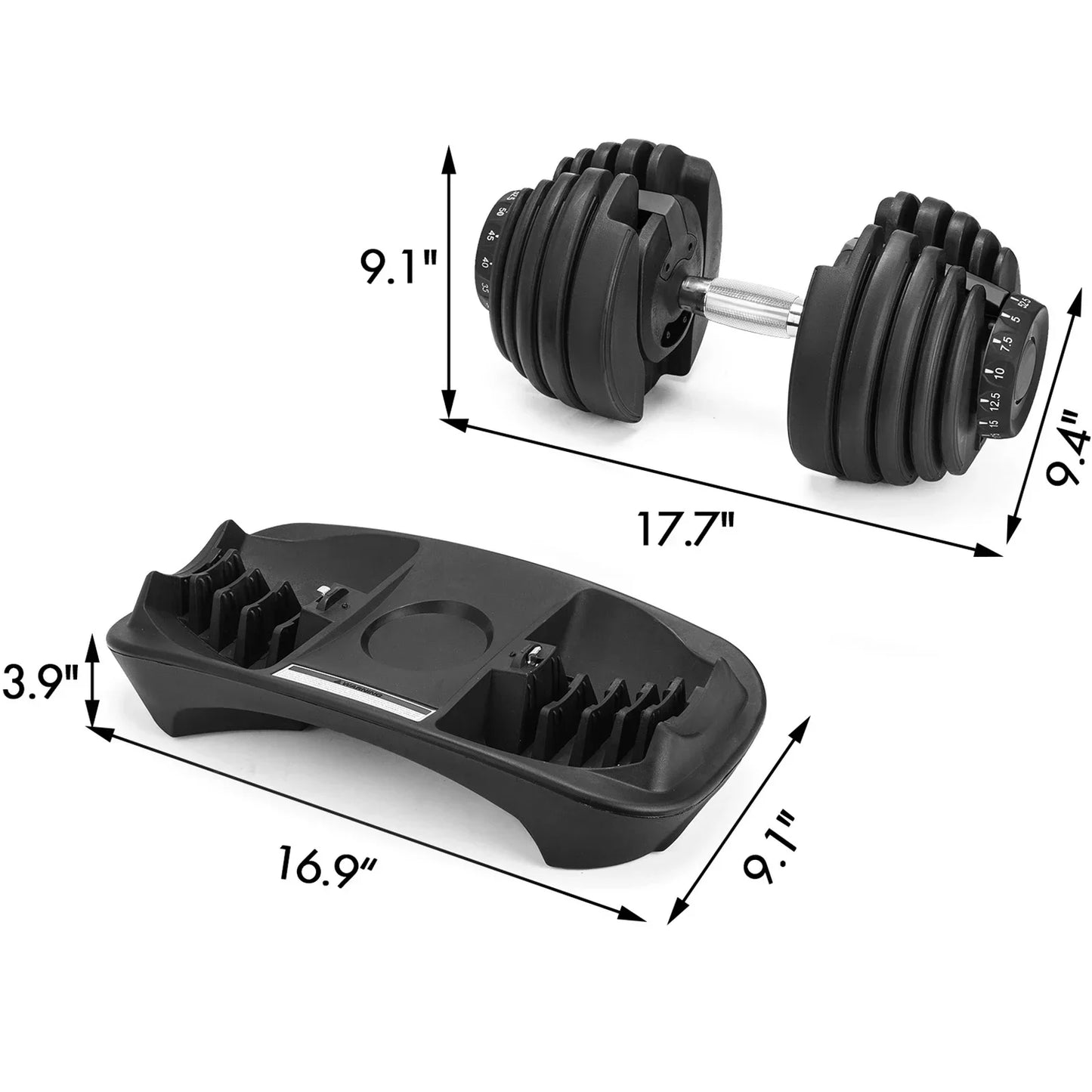 SIHAO Adjustable Dumbbell Set 52LBS Gym Equipment for Arm Muscle Training Quick-Change Weight Fitness Dumbbells