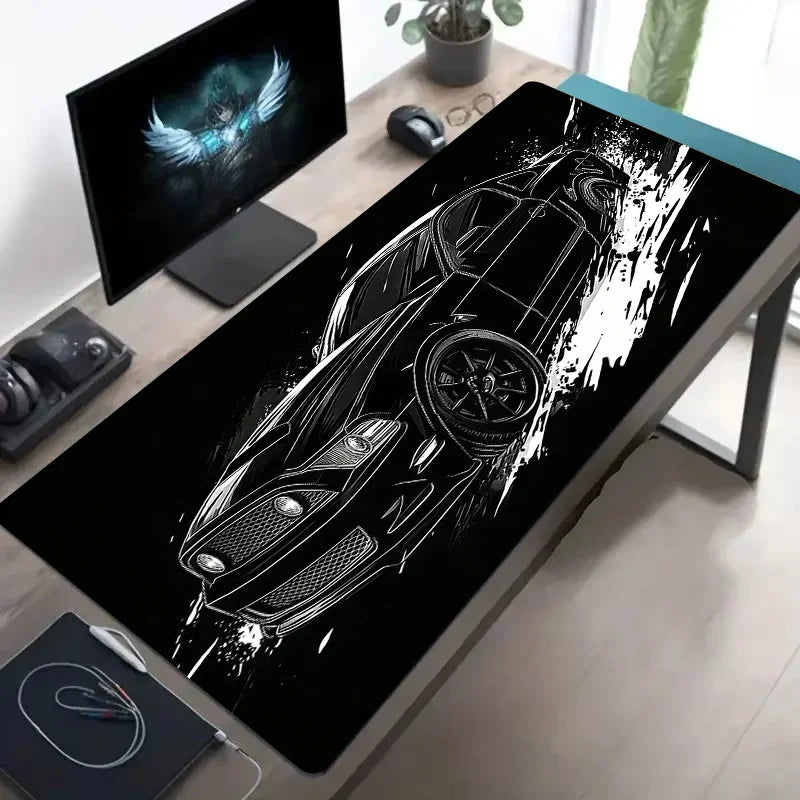Large Mouse Pad for Car Design Sports Cars Desk Mat Non-Slip Rubber Washable PC Keyboard Computer PC Office Gaming Accessories
