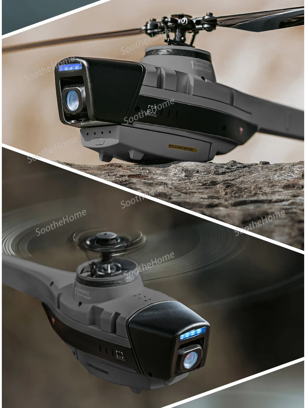 C128 RC Helicopter 2.4G System Remote Control 1080P Camera Wifi FPV 6-Axis Sentry Drone RC Helicopter Toy