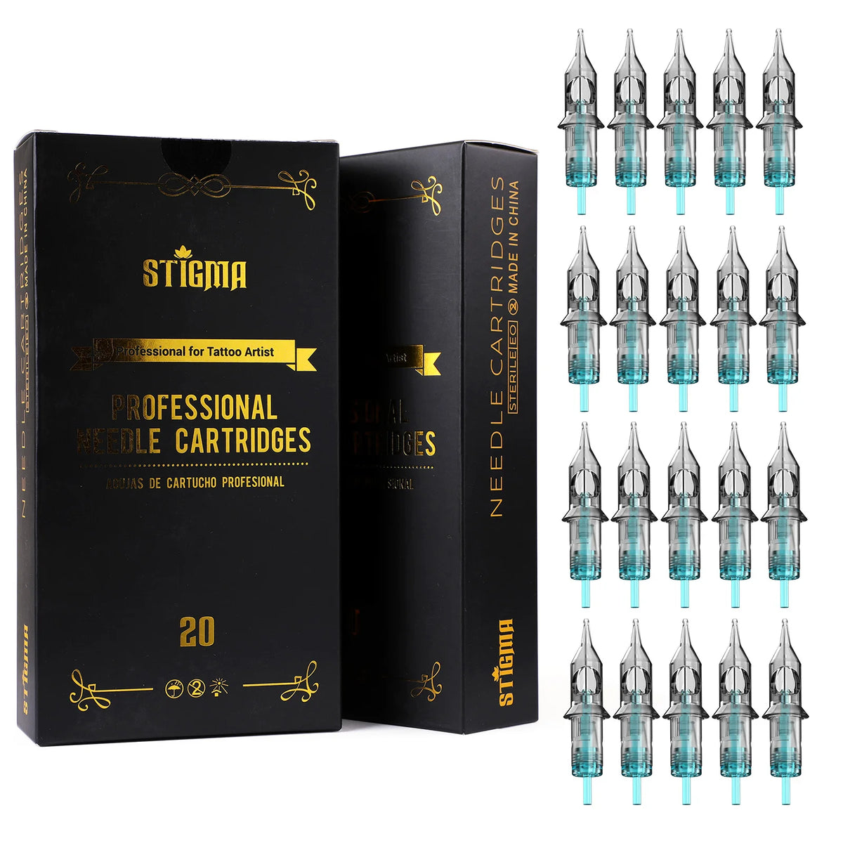 STIGMA 20/50PCS Professional Tattoo Cartridge Needles 0.3/0.35mm Round Liner 3RL 5RL 7RL Sterilized Safety For Tattoo Machine