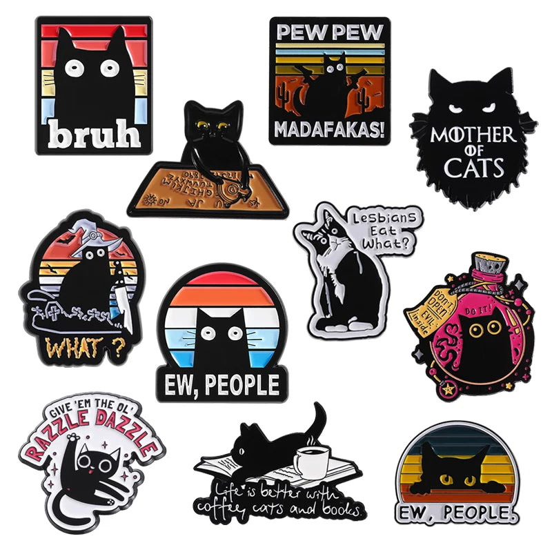 4-20pcs/set Red Eared Rabbit Enamel Pins Anime Characters Turbo Granny Cat Holy Jesus Medical Brooches Lapel Badge Jewelry Gifts