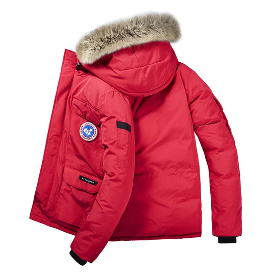 -30 C FIT Plus Thick Velvet Down & Parka coat 6XL 7XL 8XL winter jacket men waterproof windproof chaquetas hombre