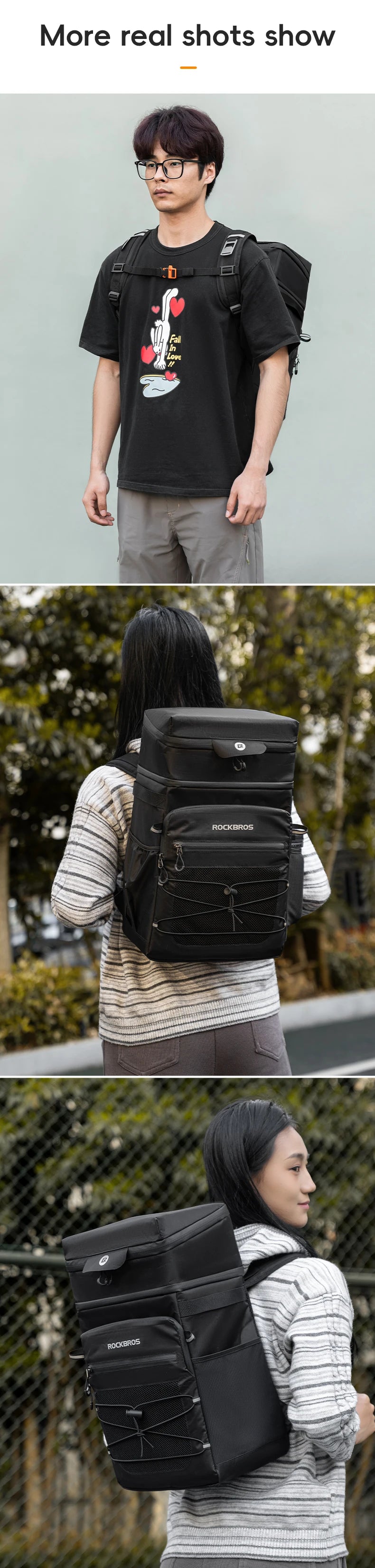 ROCKBROS Backpack Bag Men's Women's Mutilfunction Sports Outdoor Backpacks Camping Fishing Hiking Storage Bag Camping Equipment