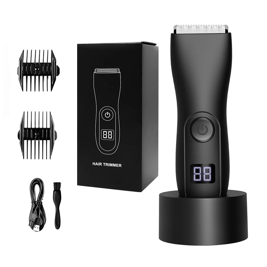 IPX6 3-in-1 Body/Beard Trimmer - Cordless USB-C Fast Charge, Ceramic Blades, Wet/Dry Grooming
