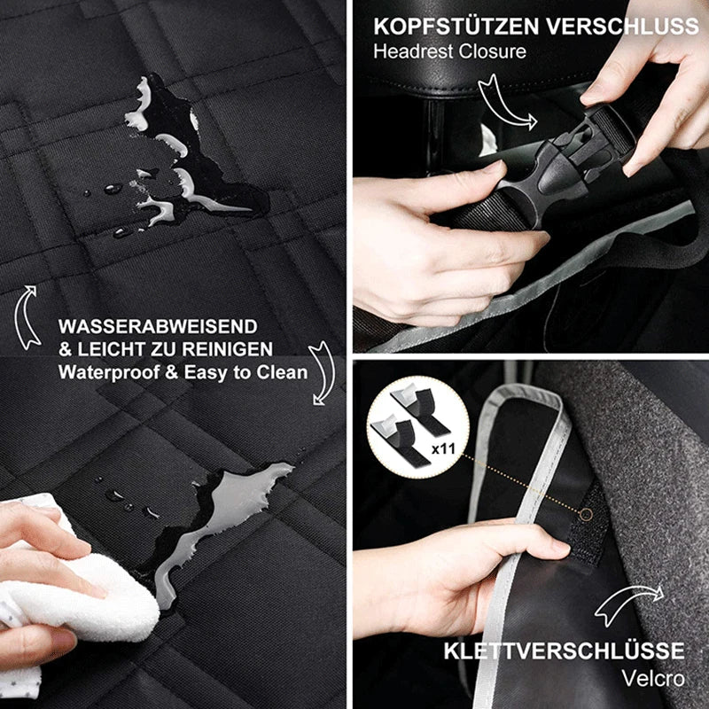 Waterproof Dog Car Seat Cover & Trunk Liner Back Seat Wear-Resistant Oxford Cloth Pet Hammock Mat for Small Medium Large Dogs