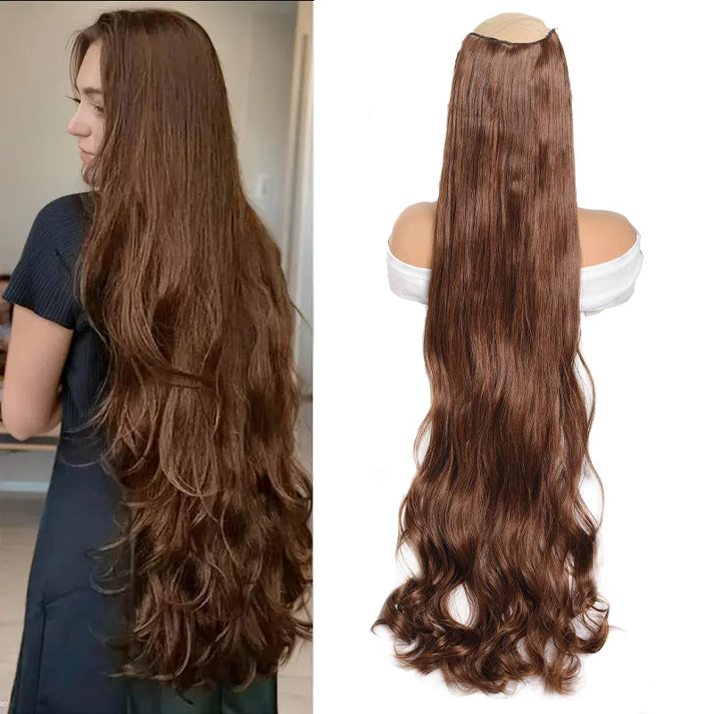 40 inch ultra long wavy hair clip hair extensions synthetic wigs women's wigs suitable for parties cosplay and various occasions