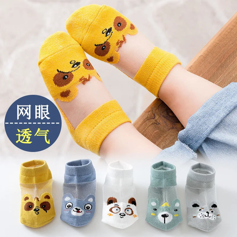 5 pairs 0-3-5-12 years old children's socks all genders Mesh Cotton Class A boys kids socks KS-2 socks for girls cartoon socks