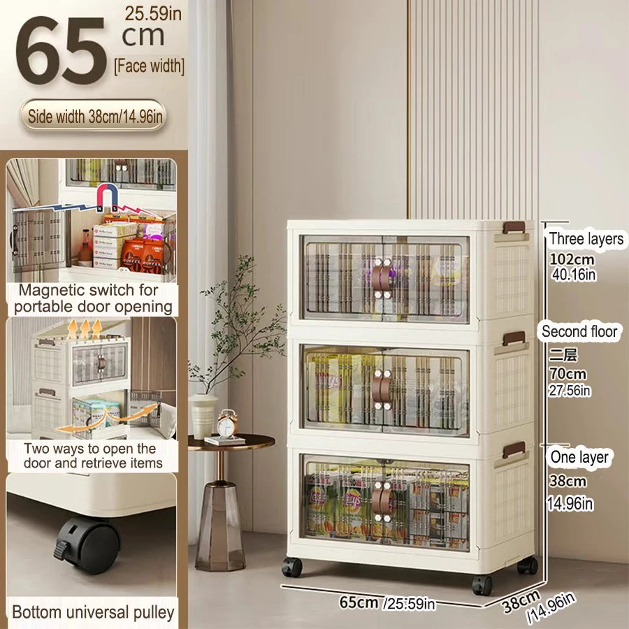 Large Capacity Folding Storage Cabinet - Dustproof Wardrobe Closet Organizer Easy Install