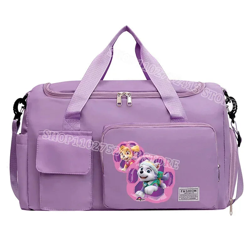 Paw Patrol Gym Bag Large Capacity Cute Cartoon Chase Skye Sports Tote Shoulder Bags Shoes Clothes Trip Excursion Packet Gifts