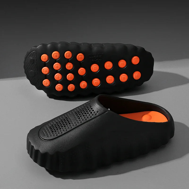 Unisex Slippers, Ultra Soft EVA Non-Slip House Shoes with Massage Sole, Breathable Closed Toe Slides for Indoor Outdoor