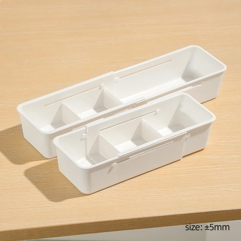 Extendable Drawer Organizer with Adjustable Dividers for Underwear Makeup Socks Office Supplies Kitchen Cabinet Home Storage Box