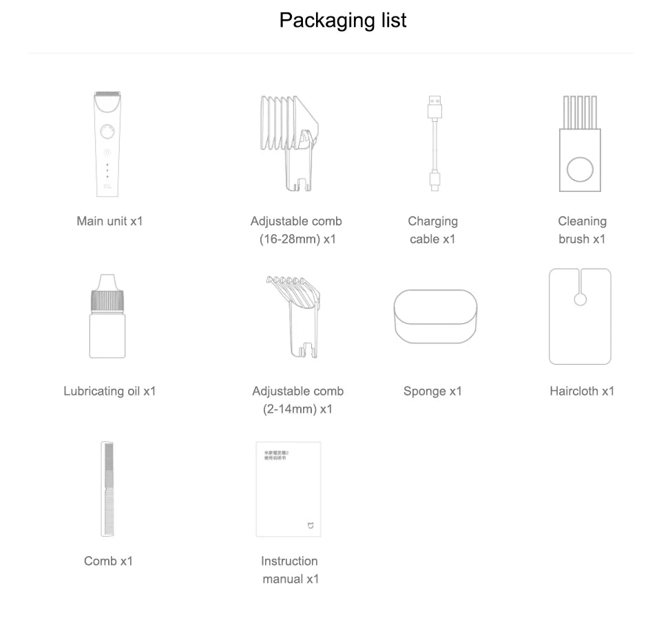 NEW MIJIA Hair Clipper 2 Hair Trimmer Professional Beard Cut Machine IPX7 Waterproof Wireless Haircut Machine Mijia Clipper 2