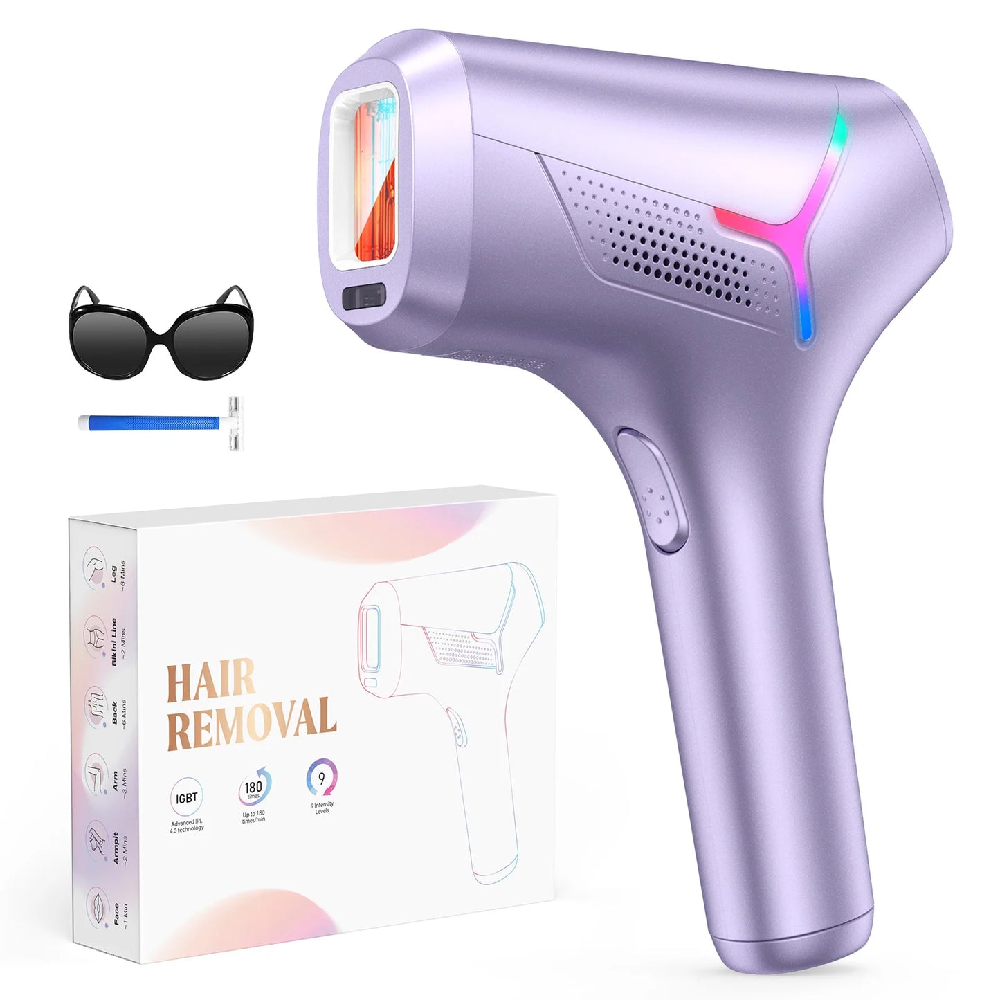 990000 Flashes Laser Hair Removal for Women and Men Body Bikini and Facial Areas Painless Permanent HairRemoval IPL Hair Removal