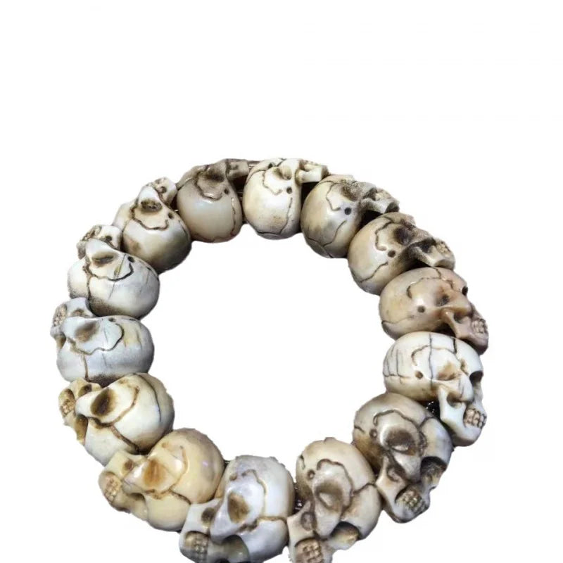 Old Materials Antlers Carved Skull Men's Personality Buddha Beads Bracelet Accessories Collection