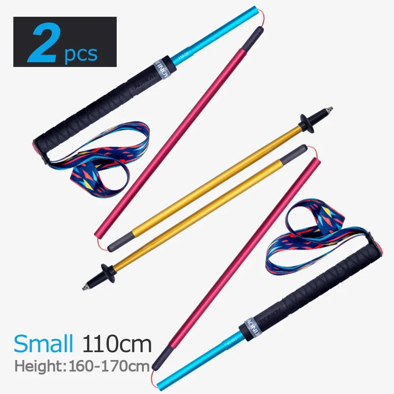 AONIJIE 2pcs Trekking Poles Folding Walking Stick Quick Lock Hiking Cane Carbon Fibers Adjustable Ultralight Walking Pole