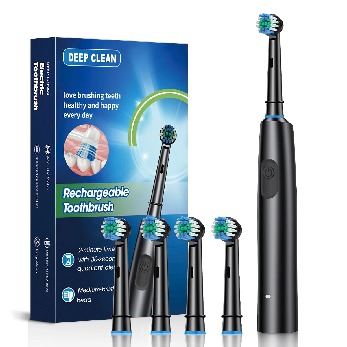 New 2024 SC506 Sonic Electric Toothbrush Adult Timer Brush 6 Mode USB Charger Rechargeable Tooth Brushes Replacement Heads Set
