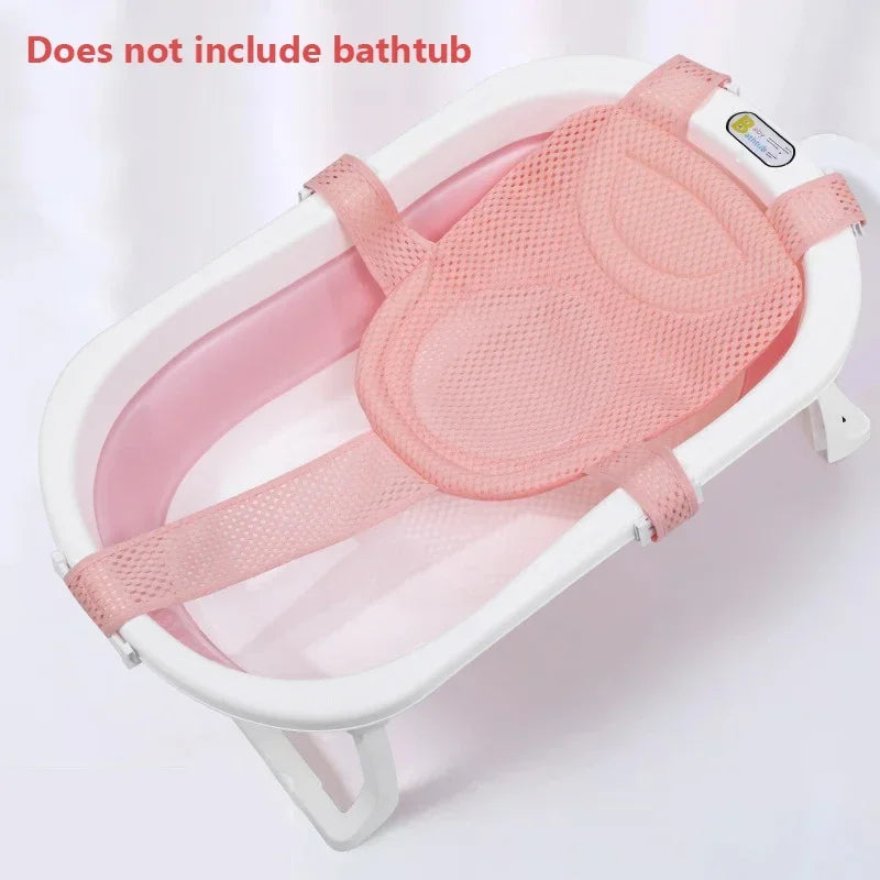 Baby Bath Net Mat Children Newborn Adjustable Bathtub Pillow Seat Cushion Cross-shaped Anti-slip Bathtub Shower Cradle Bed Seat