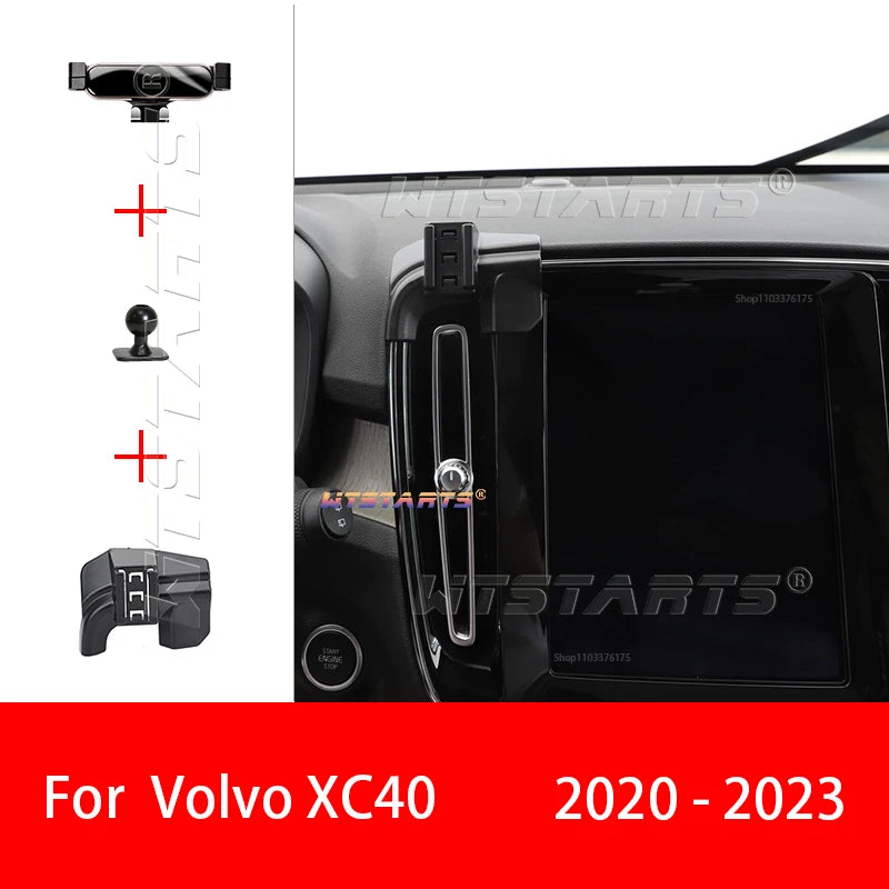 For Volvo XC40 2020-2023 Adjustable Car Phone Holder Mobile Mount Gravity GPS Rotatable Navigation Bracket Car Accessories