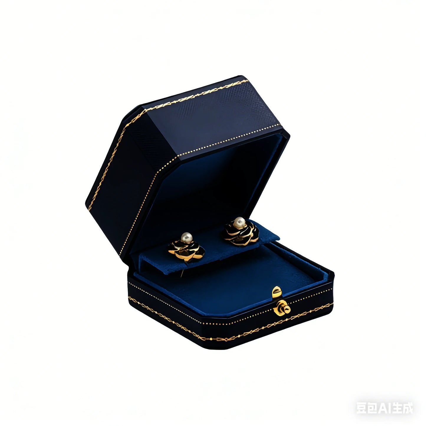 Customizable LOGO Vintage Octagonal Gold Text Storage Box Ring Earnail Bracelet Jewelry Packaging Case Collection Storage Box