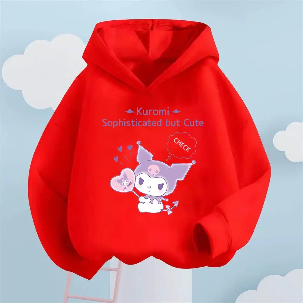 Kawaii Kulomi Printed Children's Sports Hoodie Autumn and Winter Long-sleeved Harajuku Boys Girls Winter Sweater
