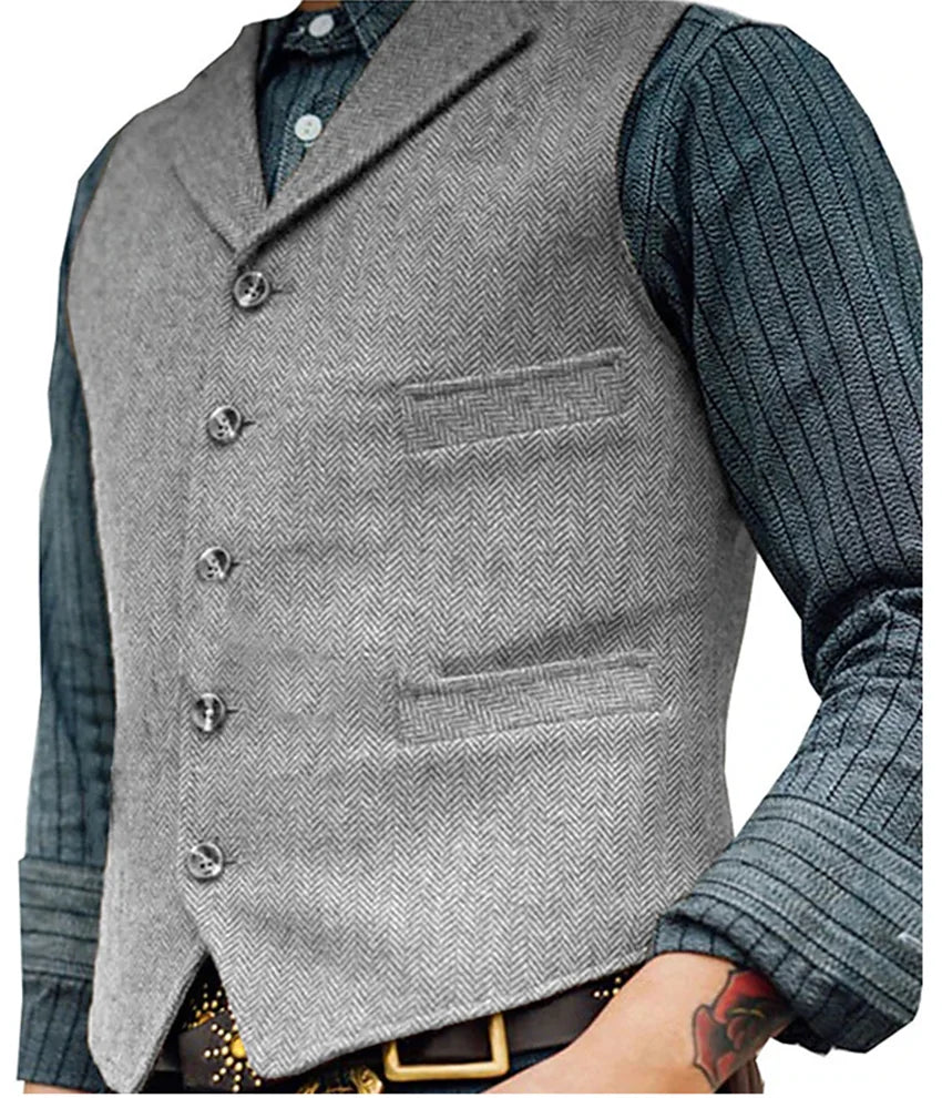 Men's Casual Sleeveless Vest, Slim Fit Waistcoat, Plus Size Outerwear, Trendy Summer Top