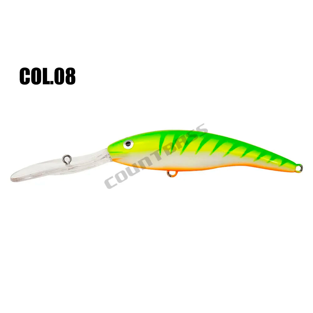 Countbass Deep Tail Wobbler Floating Diving Depth 9M Crankbait Fishing Lures, 110mm 22g