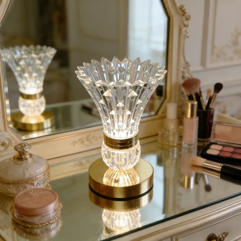 Modern Crystal Table Lamp Bedroom Bedside Light Touch Control Night Light Romantic Ambient Lamp For Home Decor