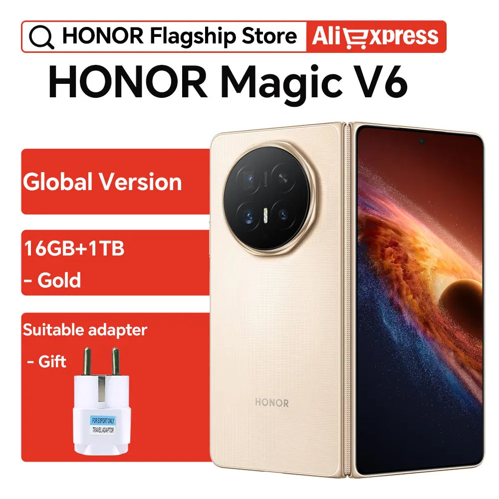 2026 New HONOR Magic V6 Global Version 5G Smartphone Snapdragon 8 Elite Gen 5 120Hz Foldable OLED Screen 6660mAh 80W SuperCharge