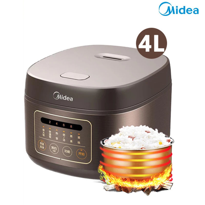 Midea Rice Cooker Large Capacity 4L/5L Suitable for 2-10 People Electric Rice Cooker Multifunctional Home Kitchen Appliances
