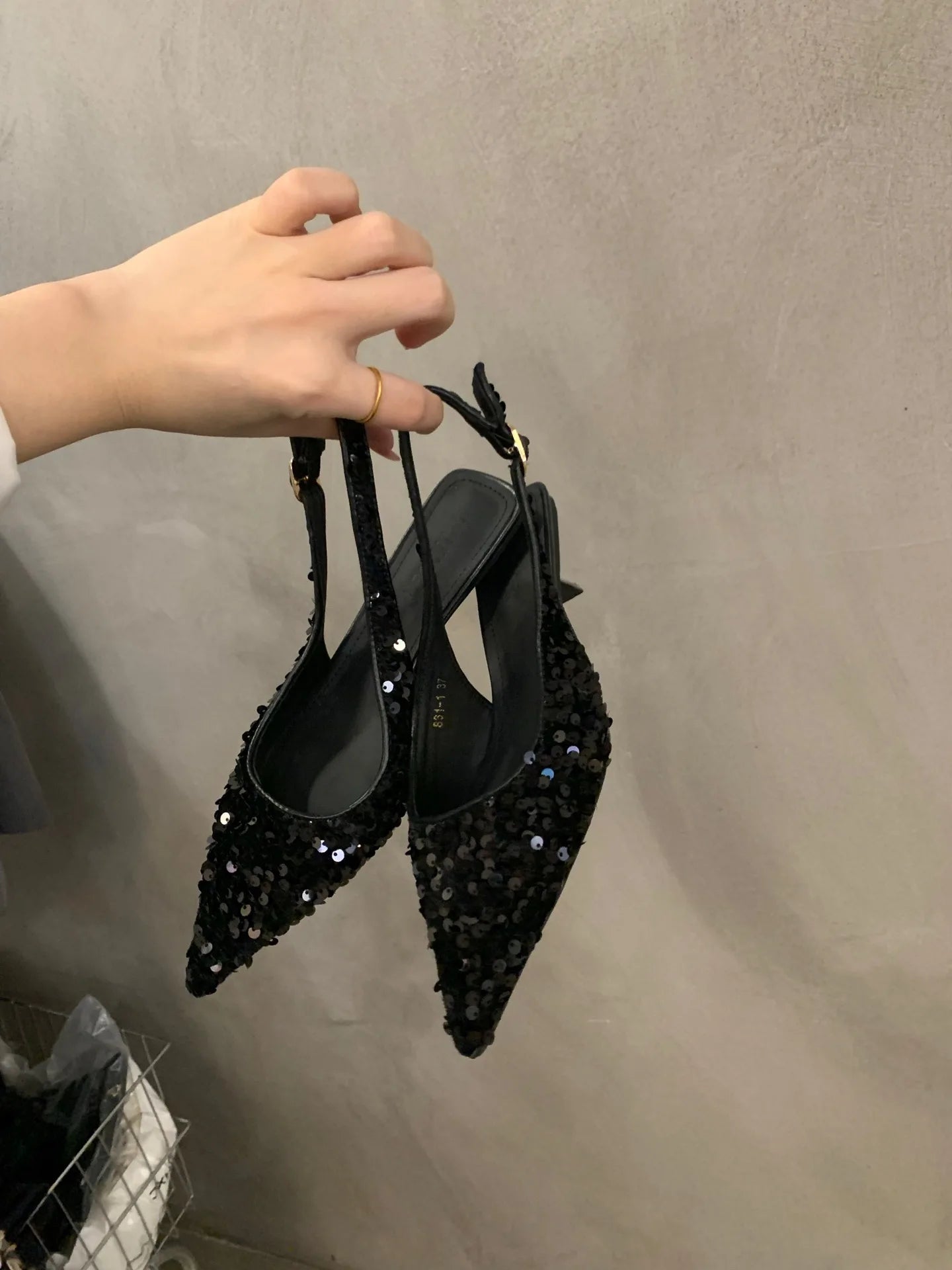 New Pointed Stiletto High Heels Shoes Sexy silver sequins Shallow Mouth Single Shoes Women's Work Dress Shoes High Heel Pumps