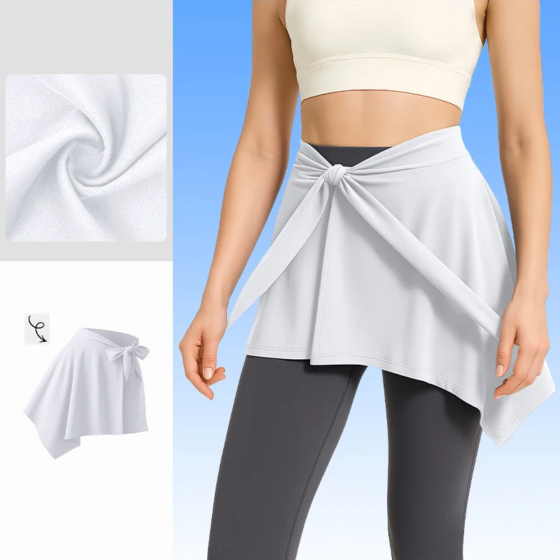 Yoga Women Short Skirt Fitness Dance Workout Wrap Skirt Pilates Anti-Peek Ballet College Girl Hip Covering Quick-Dry Gym Skirt