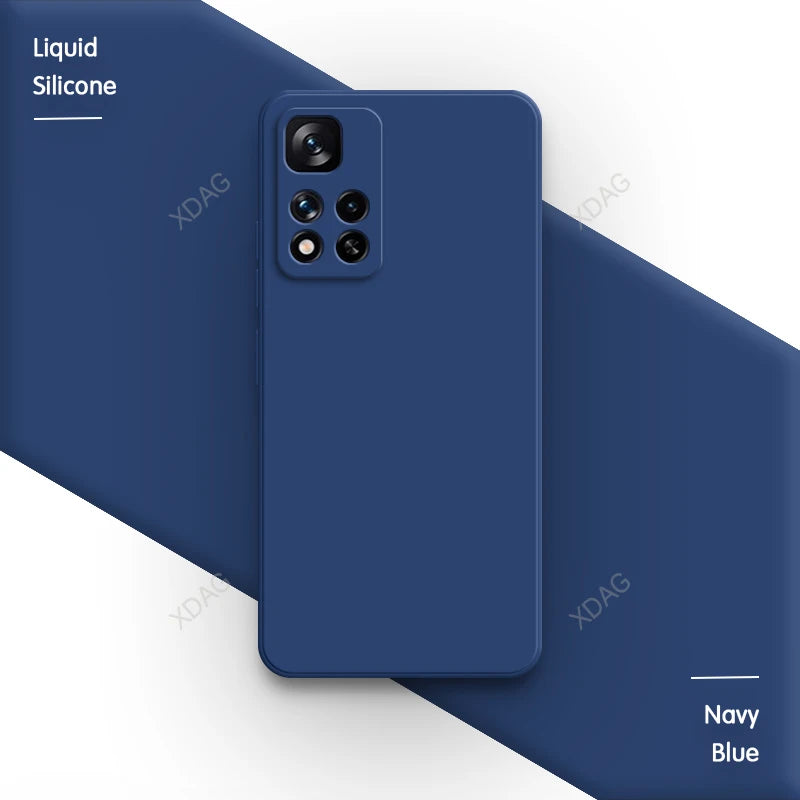 Funda Liquid Silicone Phone Case for Xiaomi Redmi Note11 Note 11 11E 11T Pro Plus 11Pro 11TPro Pro+ 11S 11SE 5G Soft Plain Cover
