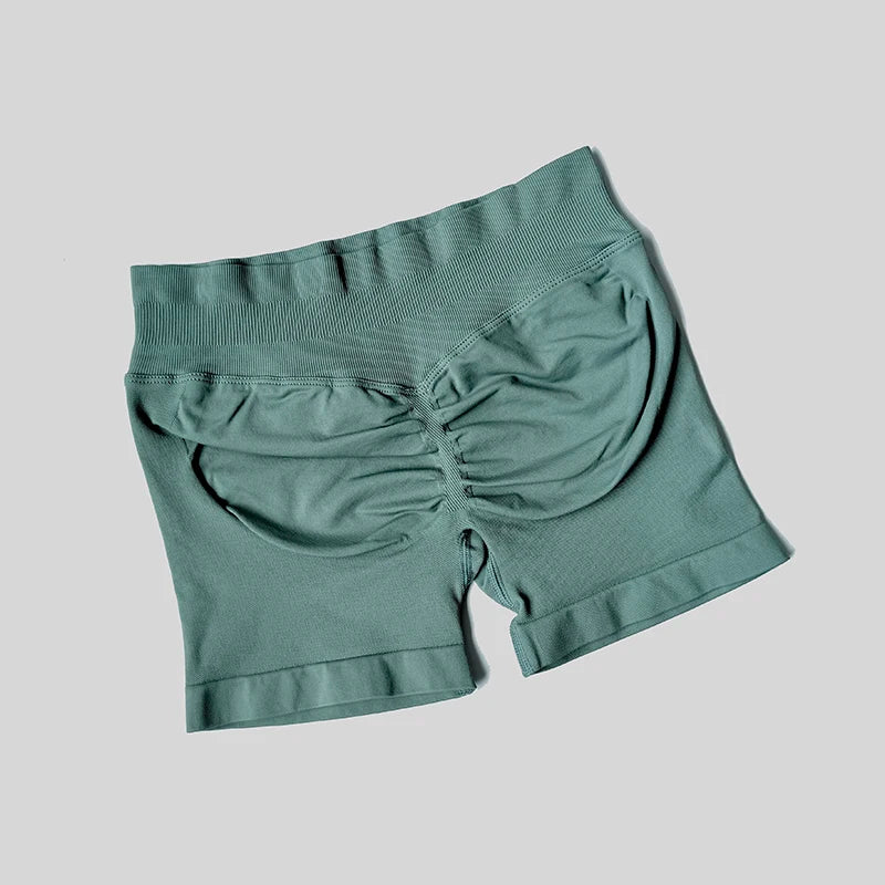 Women Casual Sports Shorts Summer Thin High Waist Shorts 4.5" Low Ribbed Band Running Breathable Short Pants
