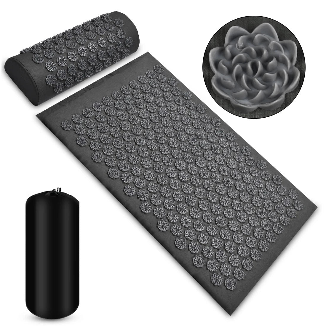 Shiatsu Acupressure Mat Spike Massage Pad Kuznetsov's Applicator Sport Fitness Cushion Pillow Massager Yoga Mat Pilates Exercise