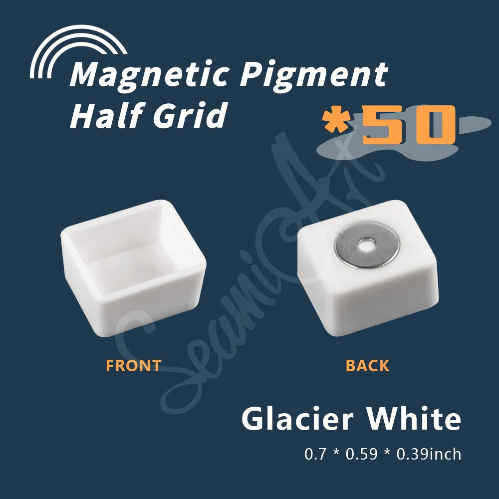 SeamiArt 50pcs Magnetic Half Pans Four colors for Watercolor Tube Subpackage Tin Box Palette Painting Tools Art Supplies