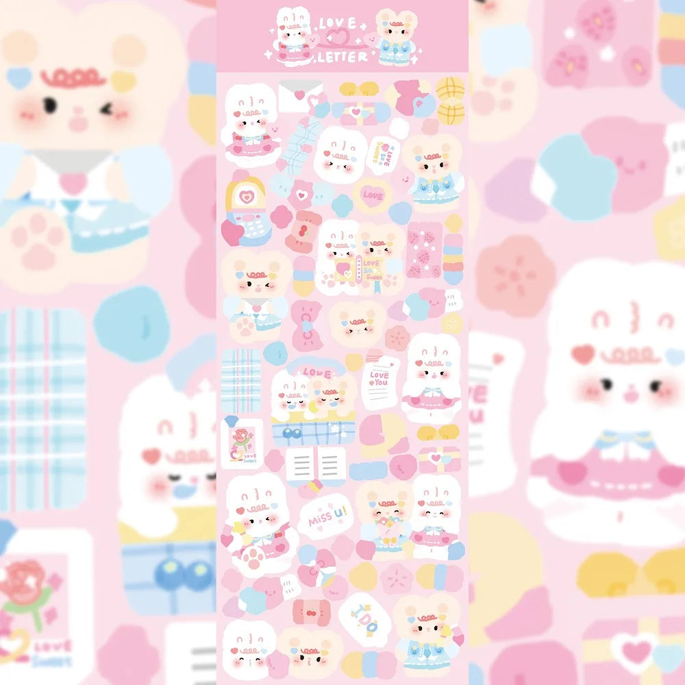 Kawaii Cute Laser Cartoon Animal Party Stickers For Girl Stationery Handbook Diary Planner Scrapbook DIY Decorative Stickers