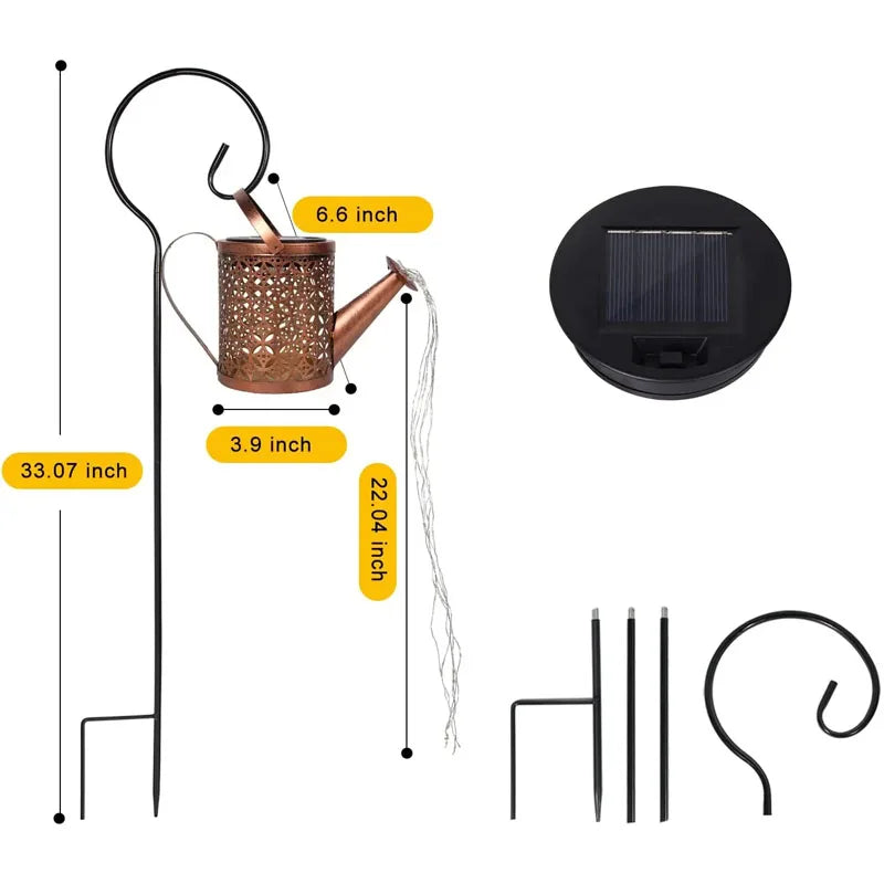 1pc Outdoor Solar Garden Light - Solar Watering Can with Lights, Waterproof Hanging Lantern for Yard & Patio Decoration