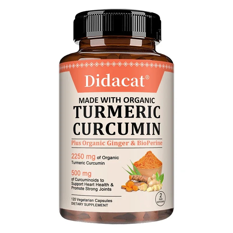 Turmeric Curcumin Capsules - with Black Pepper, Supports Joints, Digestion, Immune Health, Improves Mobility