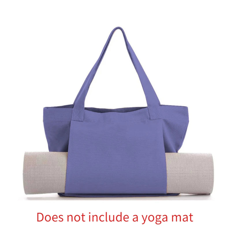 1pc Yoga Bag Yoga Mat Storage Tote Large Capacity Portable Canvas Storage Bag for Fitness Pilates Outdoor Exercise