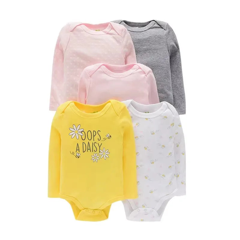 4 Pieces Baby Clothing Infant Bodysuit Long Sleeve High Quality Newborn Clothes Sets Pure Cotton Cartoon Kids Clothing for 0-12M