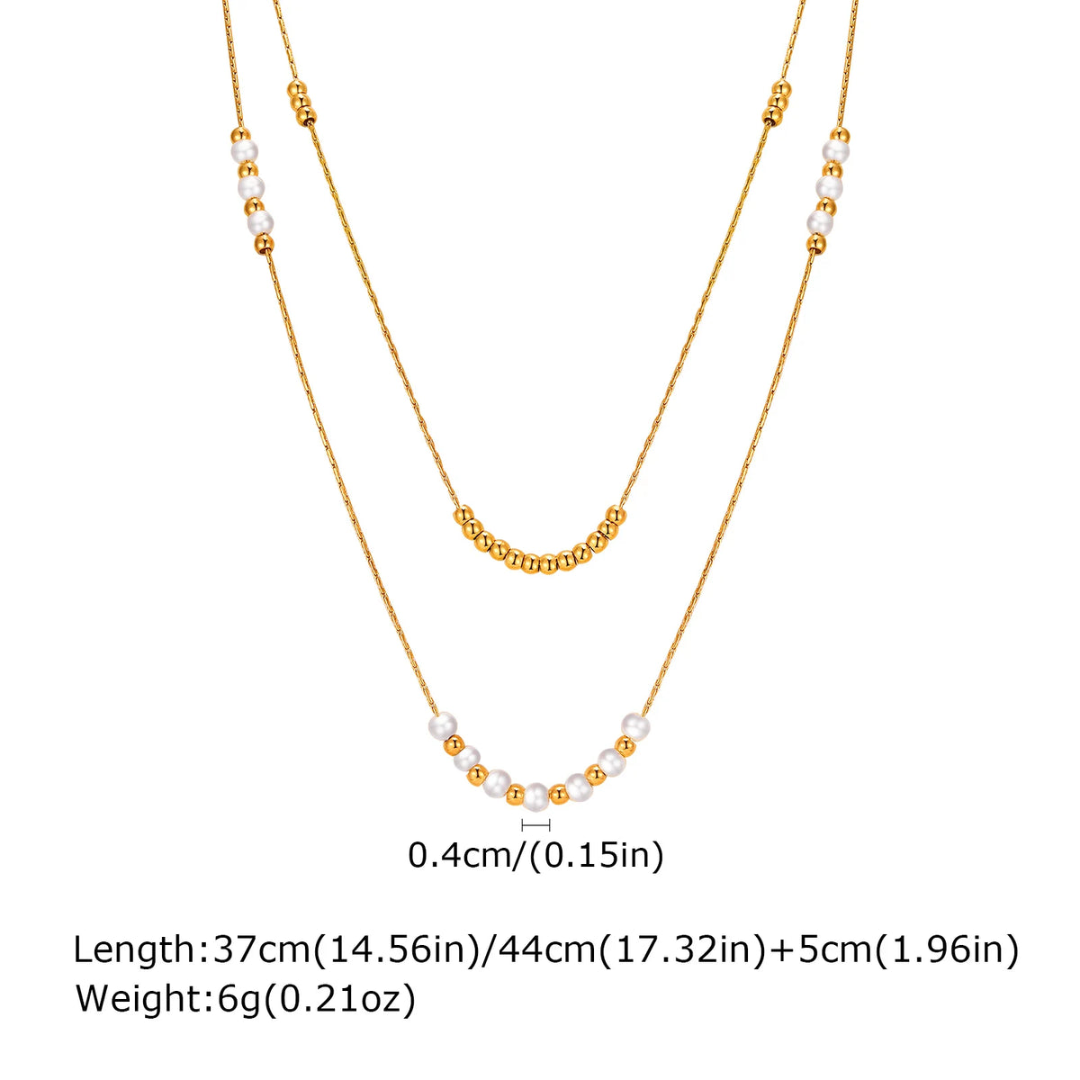 Pearl Choker Necklaces For Women, Double Layered Pearls Chain Necklace, Minimalist Stainless Steel Wedding Jewelry