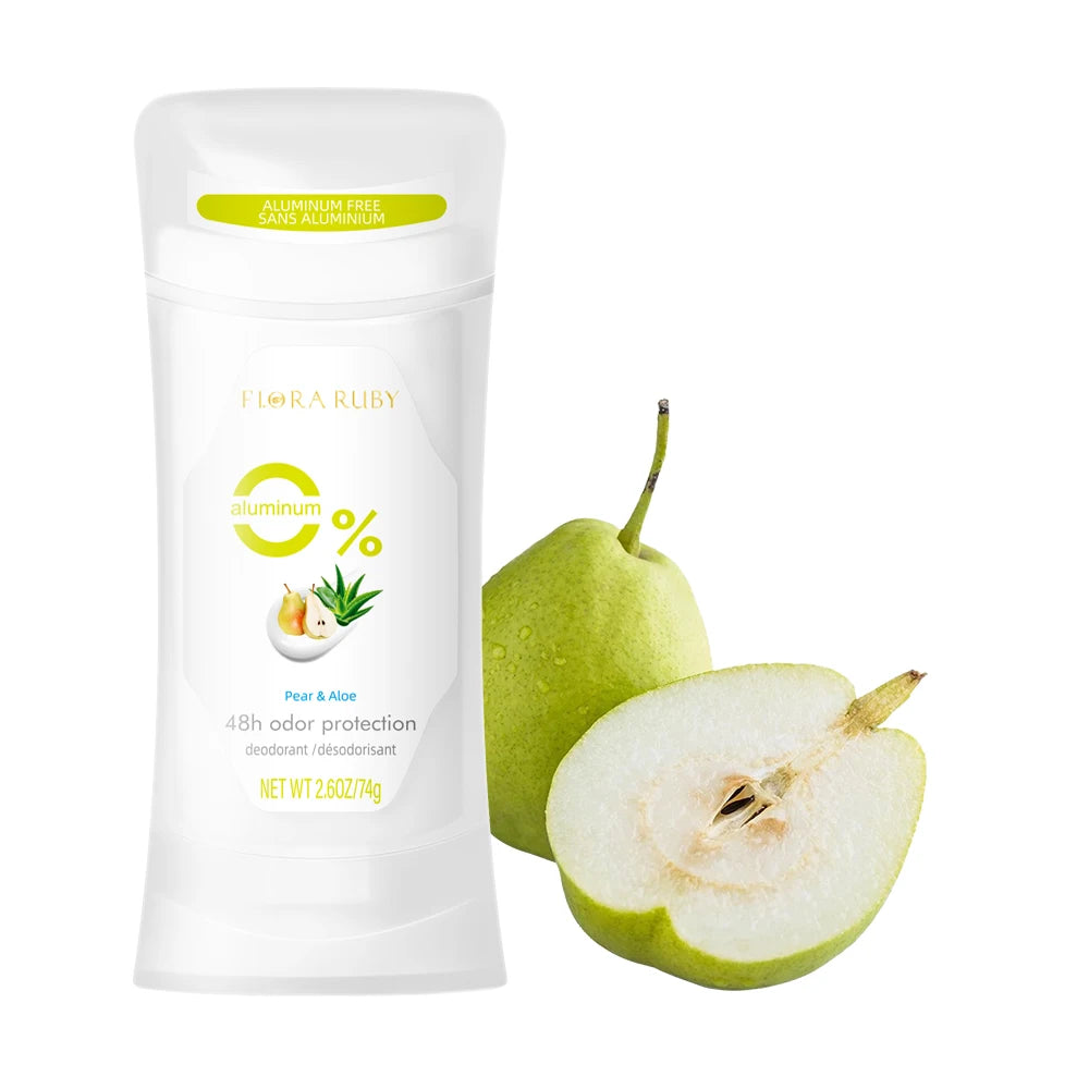 2PCS/Set Body Odor Remover,Deodorant stick,Aluminum Free,48H Natural Flower Scent Deodorize, Long Lasting and Refreshing Dryness
