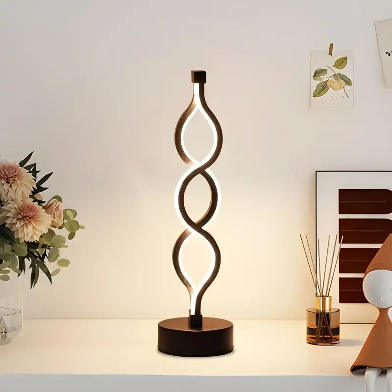 Elegant Spiral Seaweed Desk Lamp Modern Nordic Style USB Powered Adjustable Brightness Suitable for Bedroom and Living Room