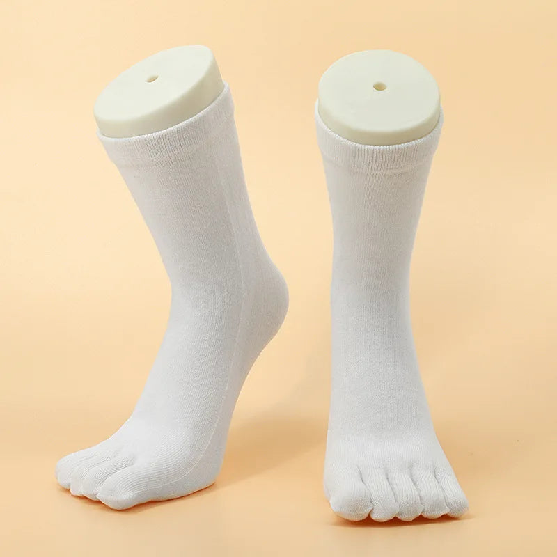 Toe Socks Men cotton Five Fingers Socks Breathable Short Ankle Crew Socks Sports Running Solid Color Black White Grey Male Sox