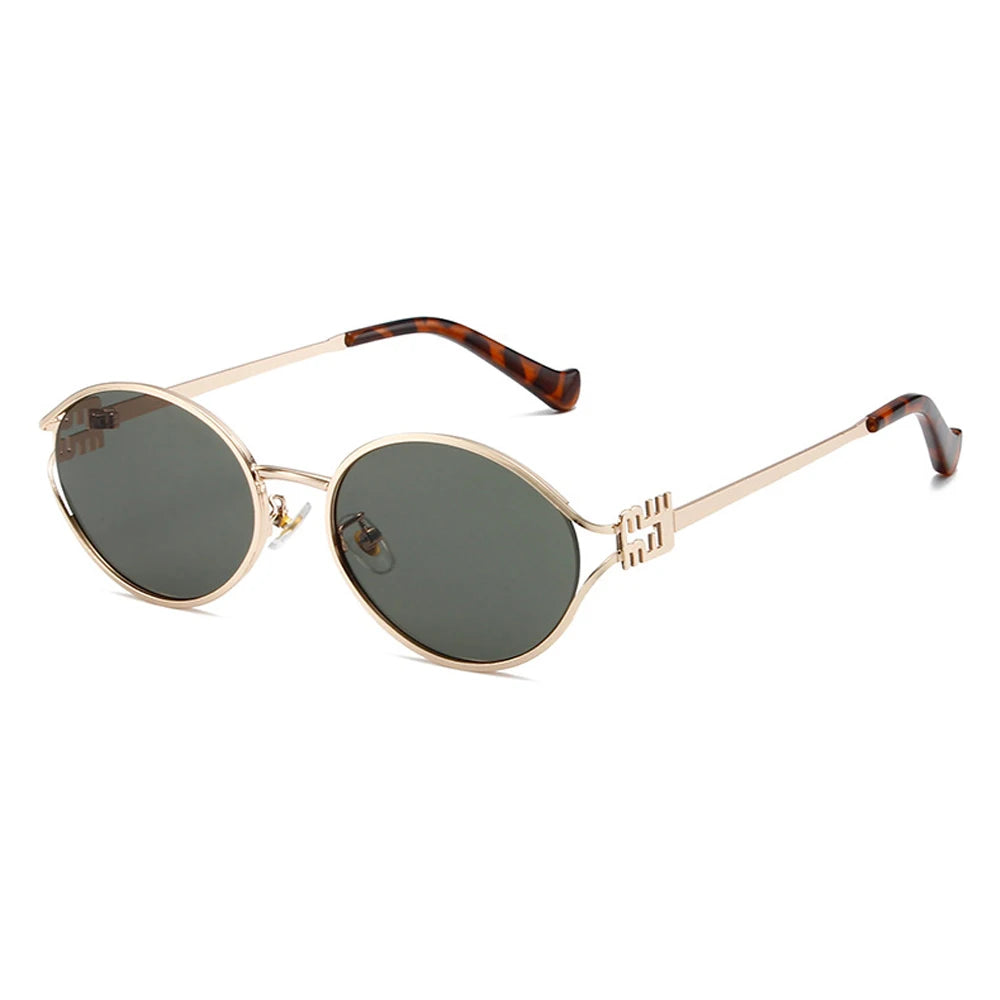 Fashion Oval Sunglasses Women Men Luxury Designer Metal Frames Sun Glasses Female Gradient Shades Eyewear UV400 De Sol Oculos