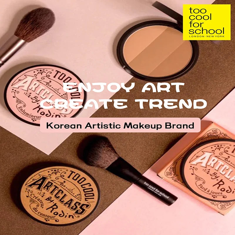 K-Beauty Matte Powder Contour Palette,with Brush, Light, Smooth, Velety Texture ,With mirror, Slimming Facial, Natural Gradation